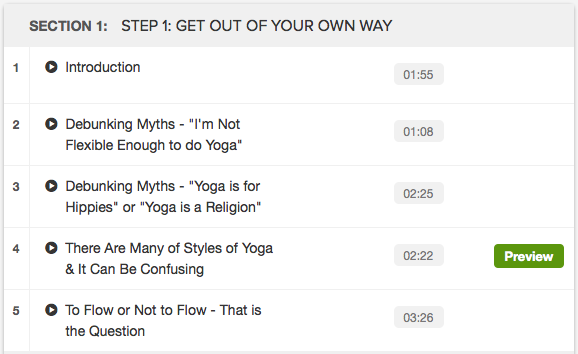 Step 1 beginner yoga course