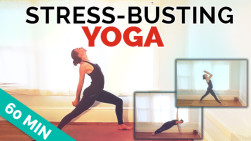 Stress Busting Yoga Flow (55-Min) Optional Music!