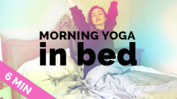 Easy Morning Yoga Stretches in Bed – Wake Up w/ Yoga IN BED Yoga (6 Min)
