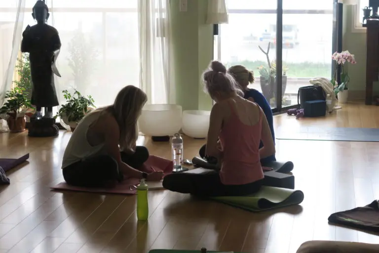 brett larkin in live demonstration for advanced yoga training