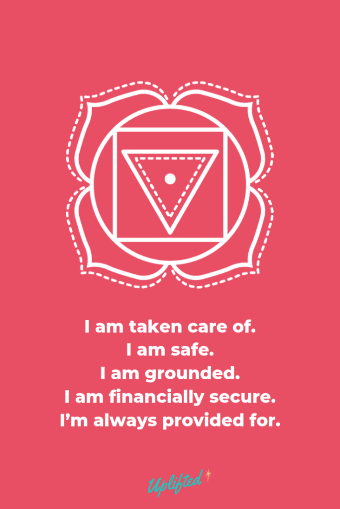 An illustration of root chakra affirmations
