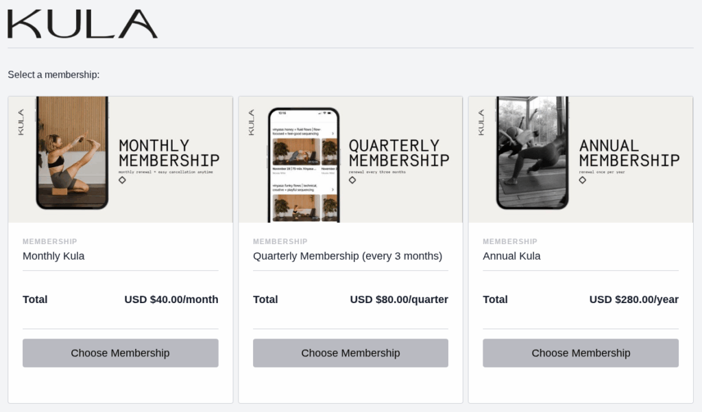 example tier plans in online membership