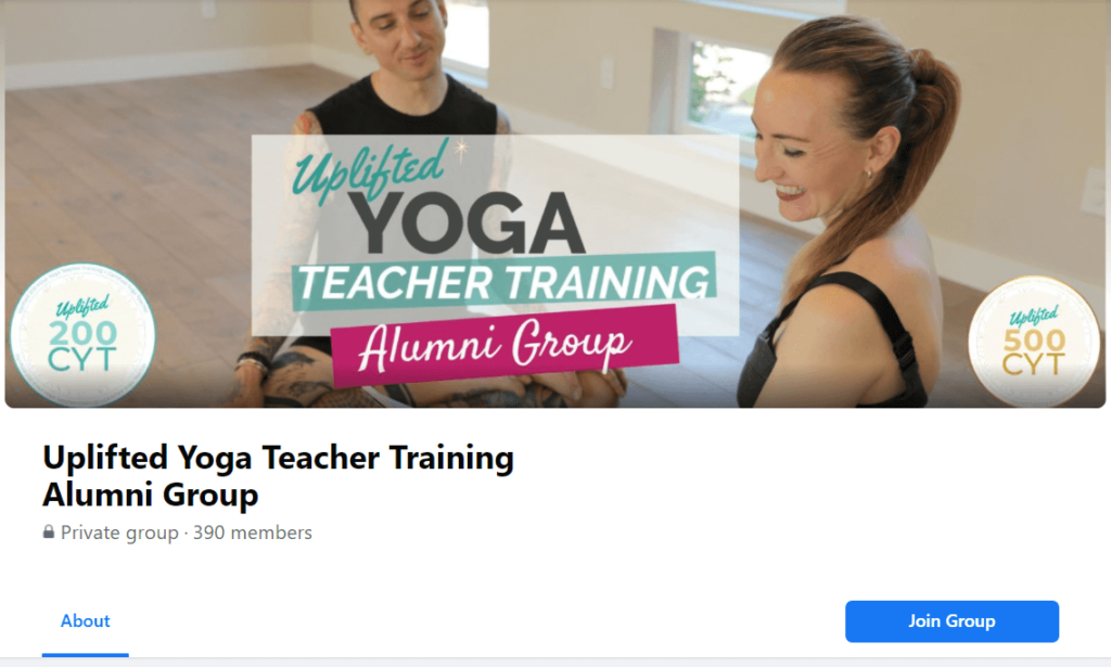 uplifted yoga teacher training facebook group