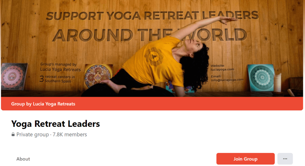 facebook group for yoga teachers leading yoga retreats