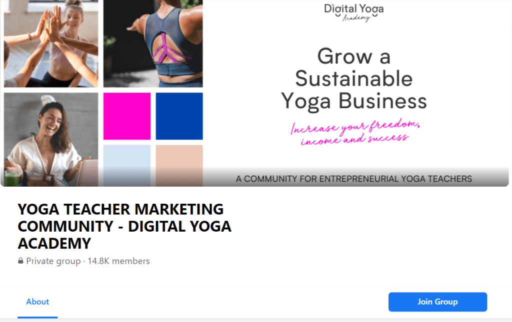 yoga teacher marketing facebook group