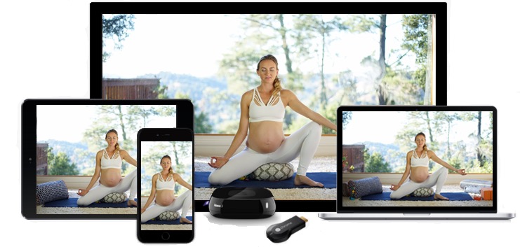 pregnant and powerful yoga course on multiple screen sizes and devices