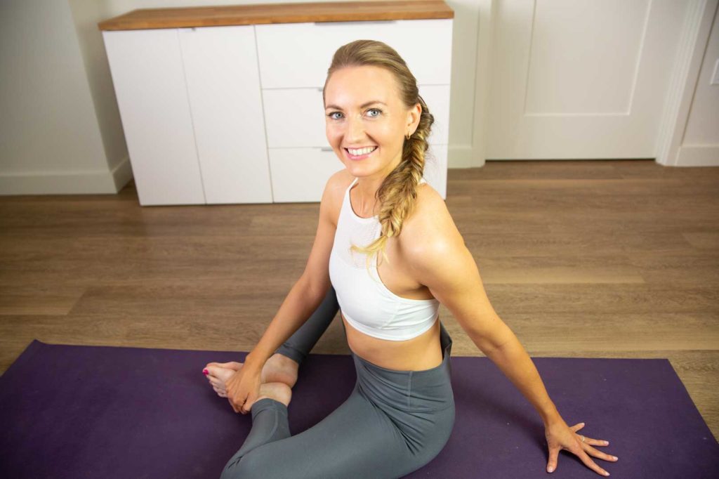 seated spinal twist easy pose