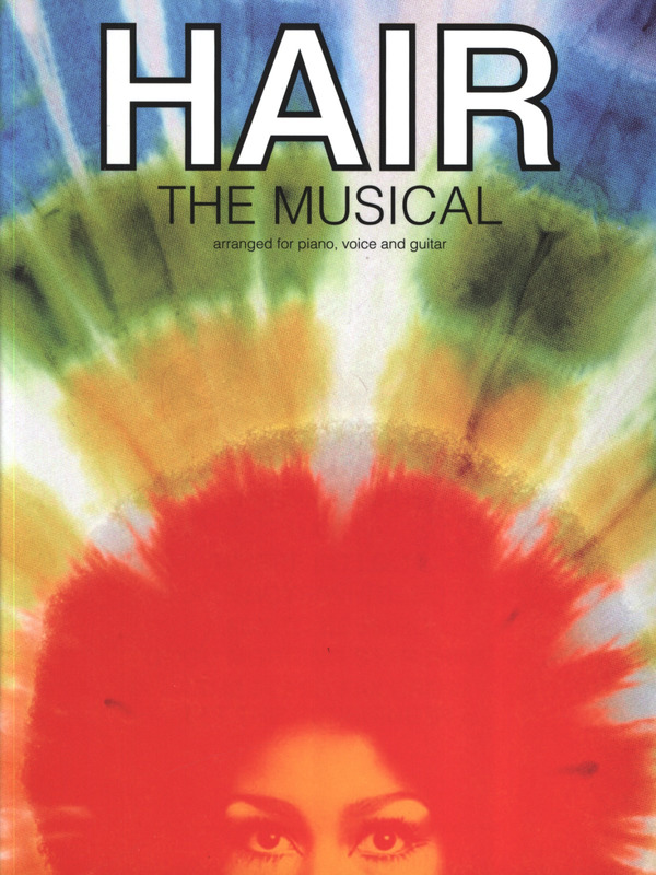hair the musical songbook cover female afro rainbow tie dye