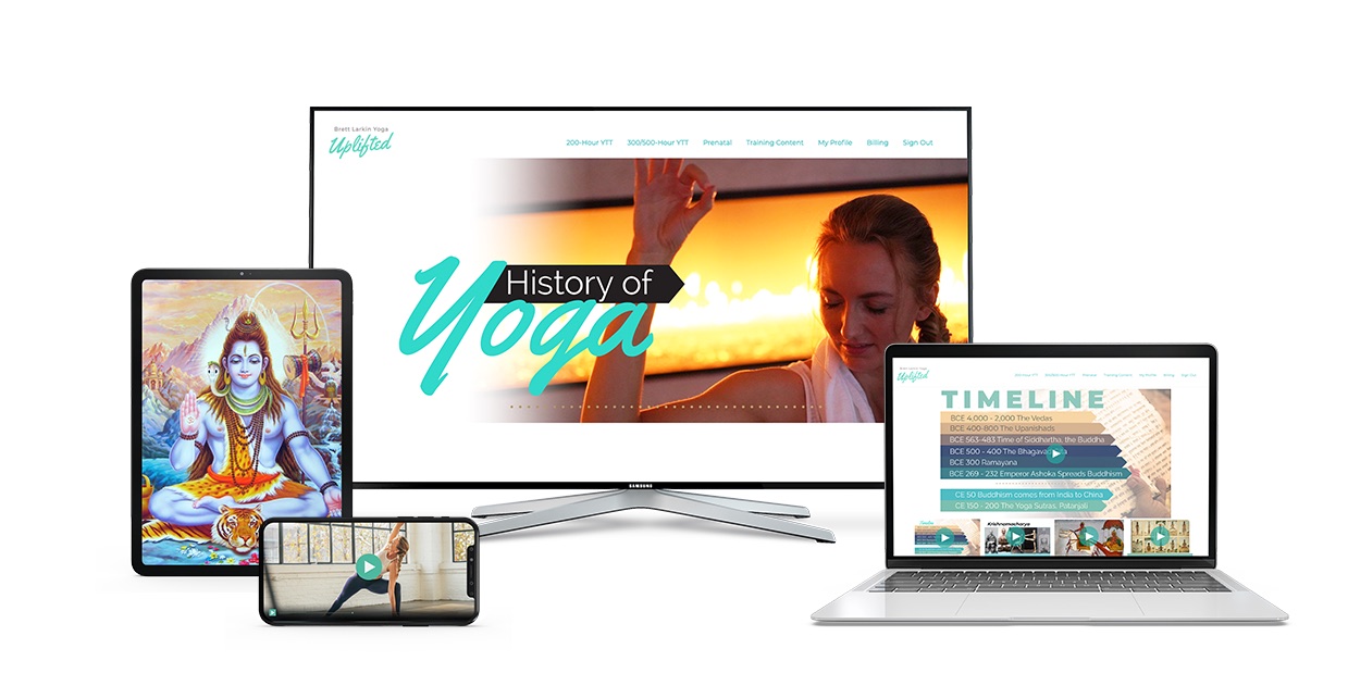 history of yoga course on multiple screen sizes and devices