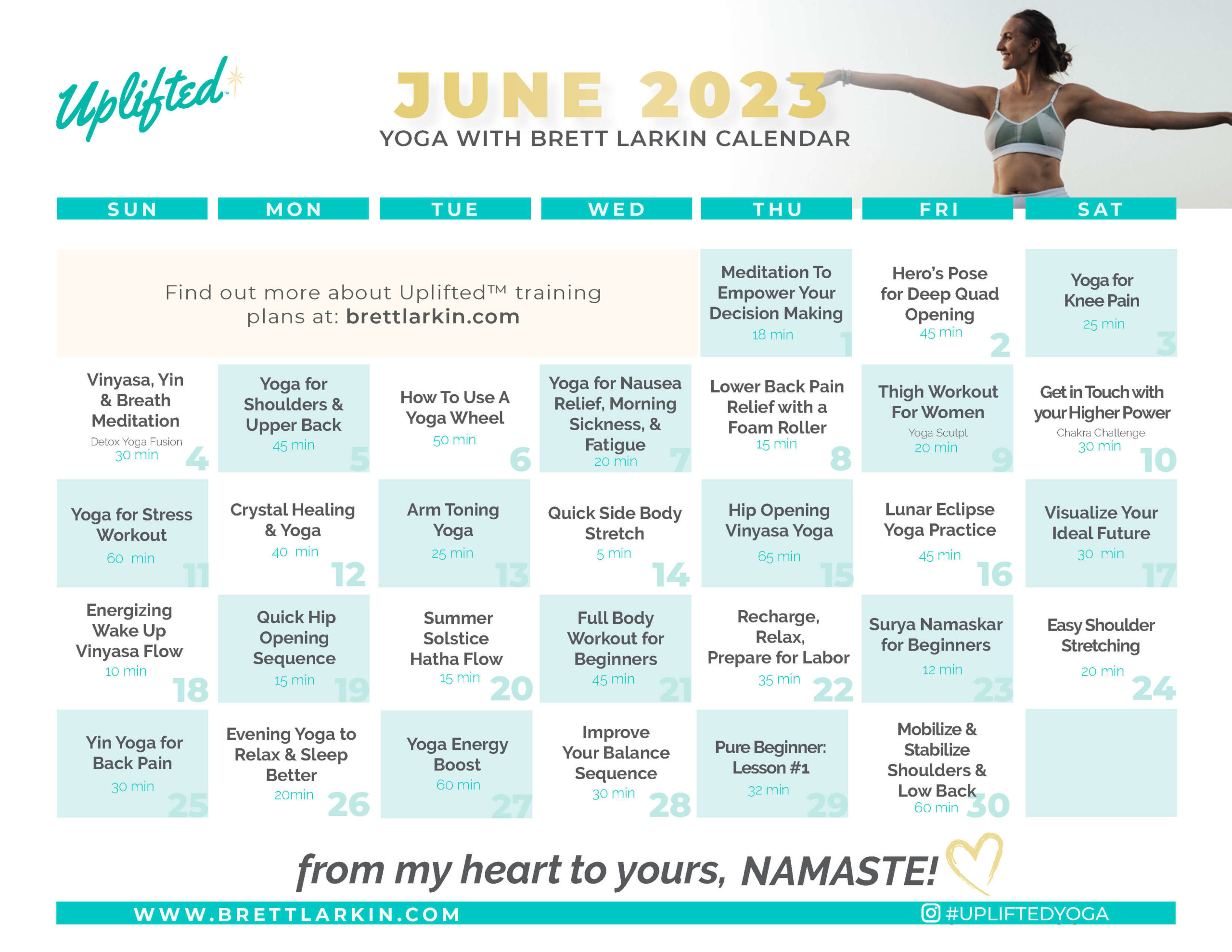 yoga calendar june 2023