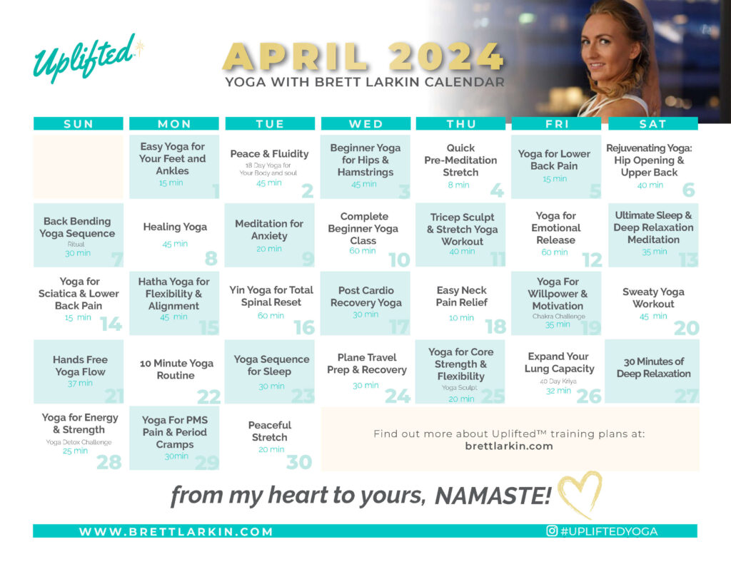 Yoga Calendar April 2024