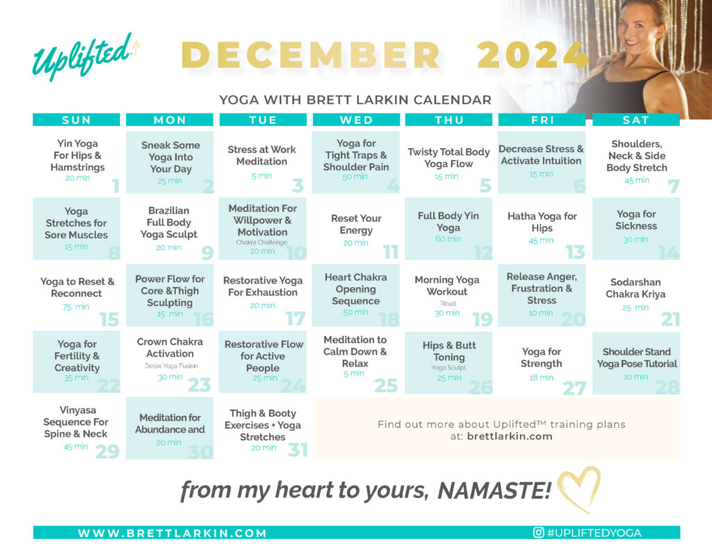 Yoga Calendar December 2024