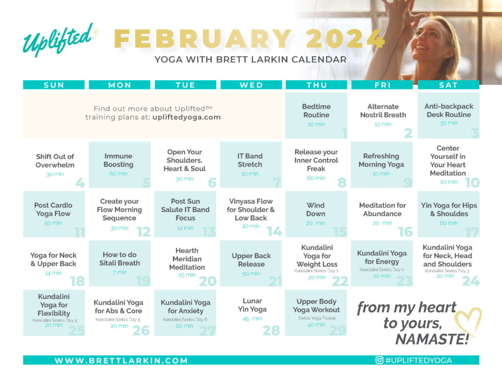 Yoga Calendar February 2024