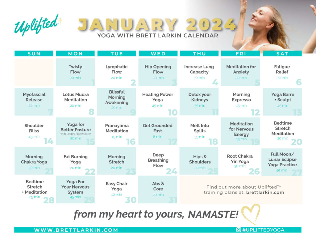 Yoga Calendar January 2024