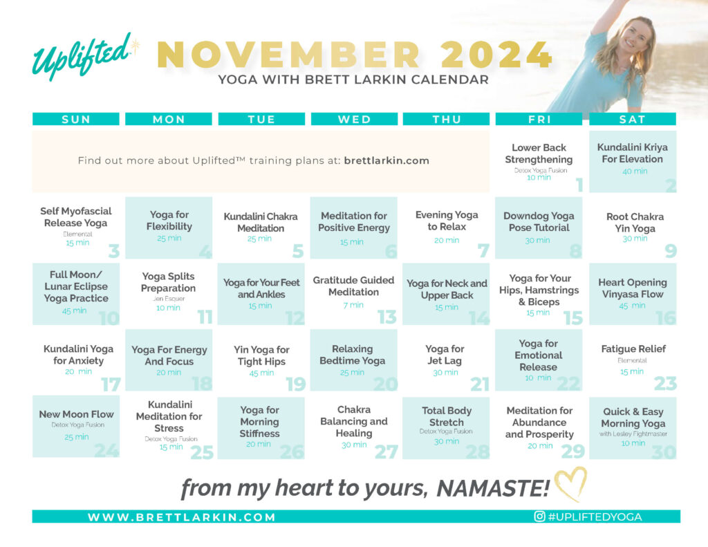 Yoga Calendar November 2024