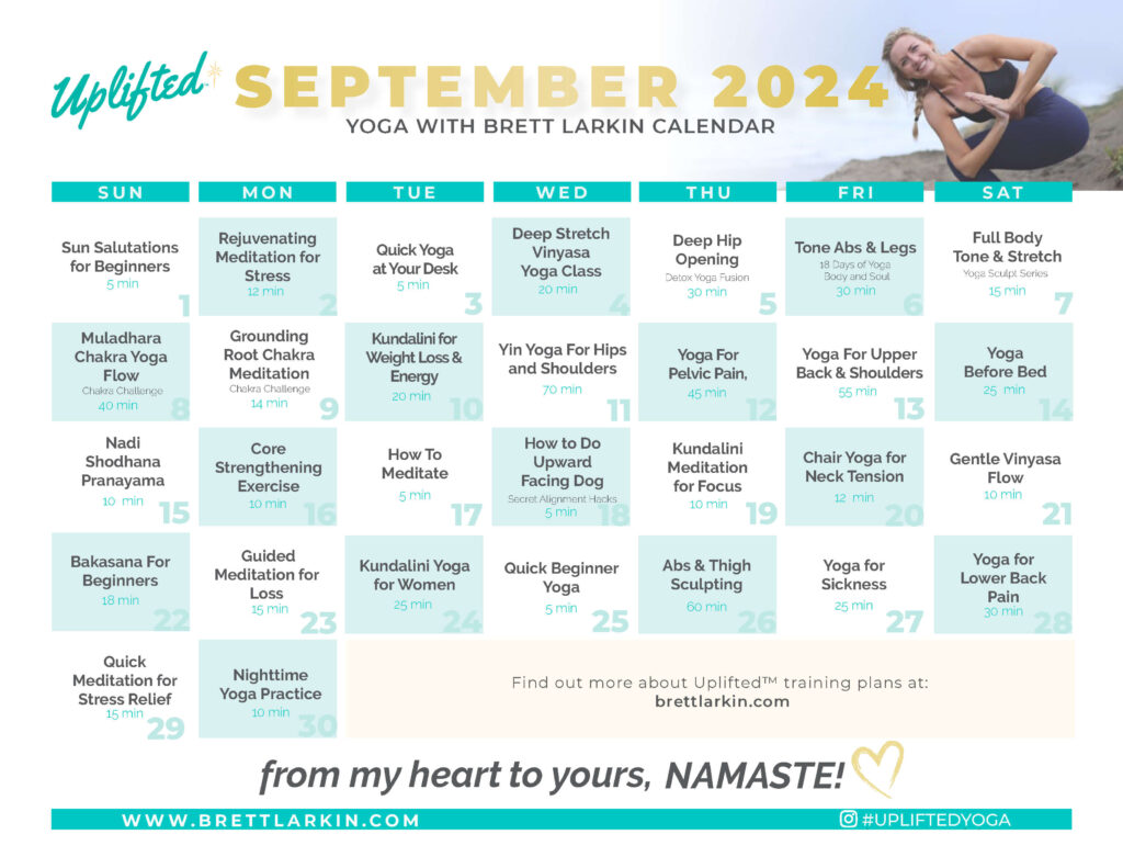 September 2024 Yoga Calendar Uplifted Yoga Brett Larkin Yoga