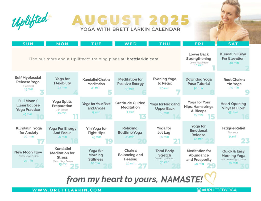 yoga calendar august 2025