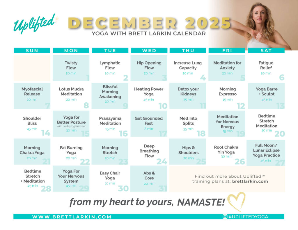 yoga calendar december 2025