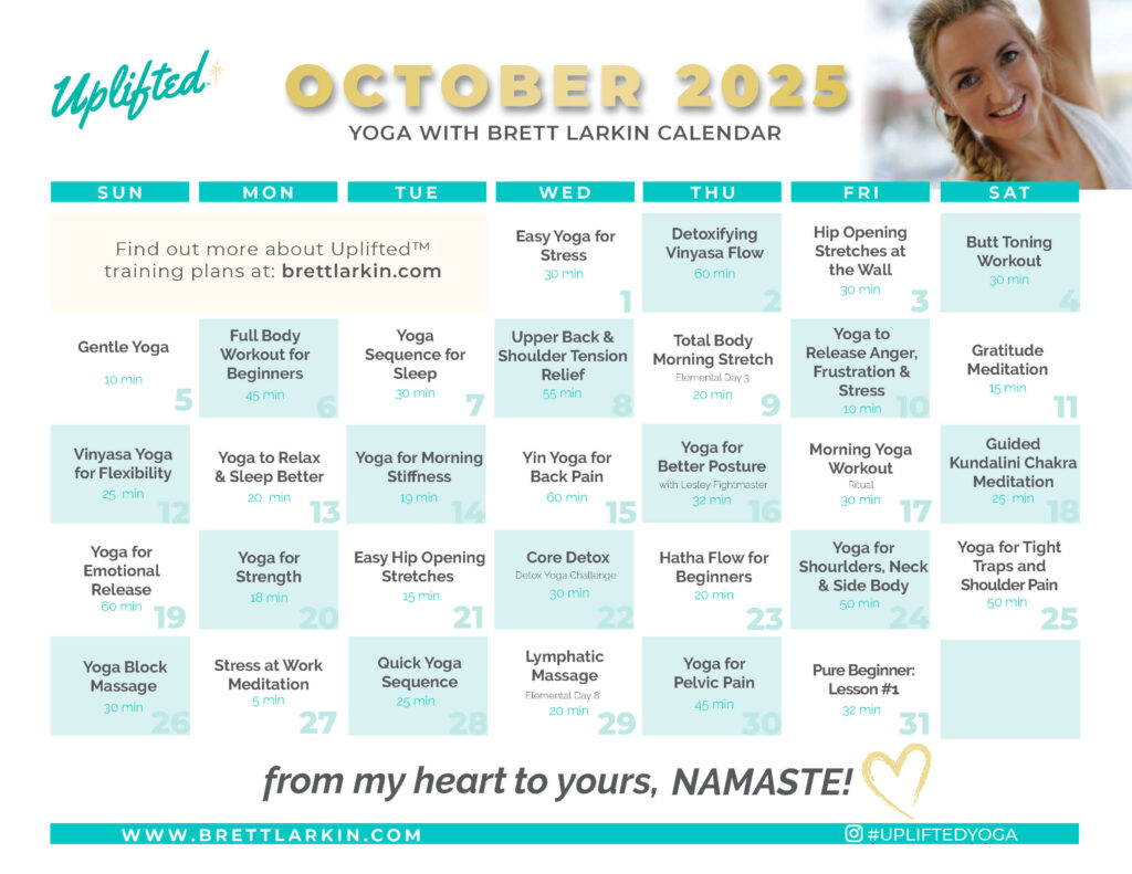 yoga calendar october 2025