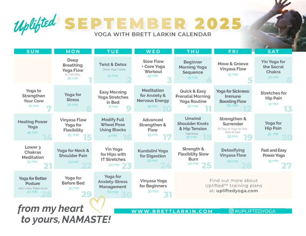 yoga calendar september 2025