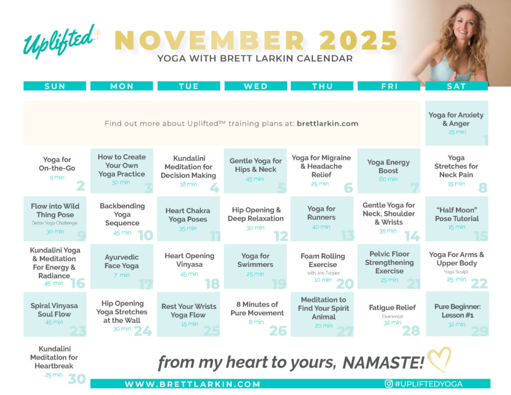 yoga calendar november 2025