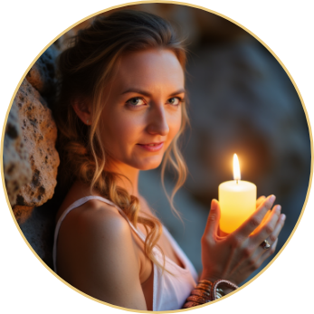 Brett Larkin holding a candle in cave — experiencing a somatic Kundalini awakening during 200-hour yoga teacher training Brett Larkin holding a candle in cave — experiencing a somatic Kundalini awakening during 200-hour yoga teacher training